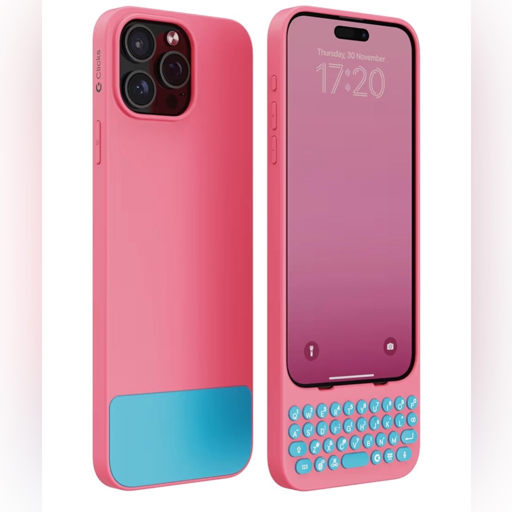 Clicks Keyboard Pink and Blue Phone Case